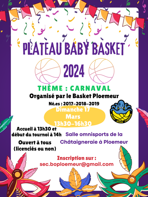 Plateau BABY du BOP ==>  DIMANCHE 17 MARS 2024