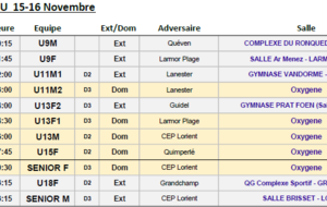 Programme du week-end 15-16 novembre